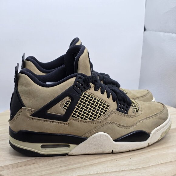 Air Jordan 4 Retro Mushroom W Mocha Brown Tan Black Rare Women’s Size 6 / 4.5Y - Picture 3 of 9
